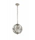 Small Round Ceiling Pendant, 1 Light E27, Polished Nickel - 3