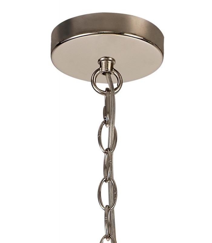 Small Round Ceiling Pendant, 1 Light E27, Polished Nickel - 4