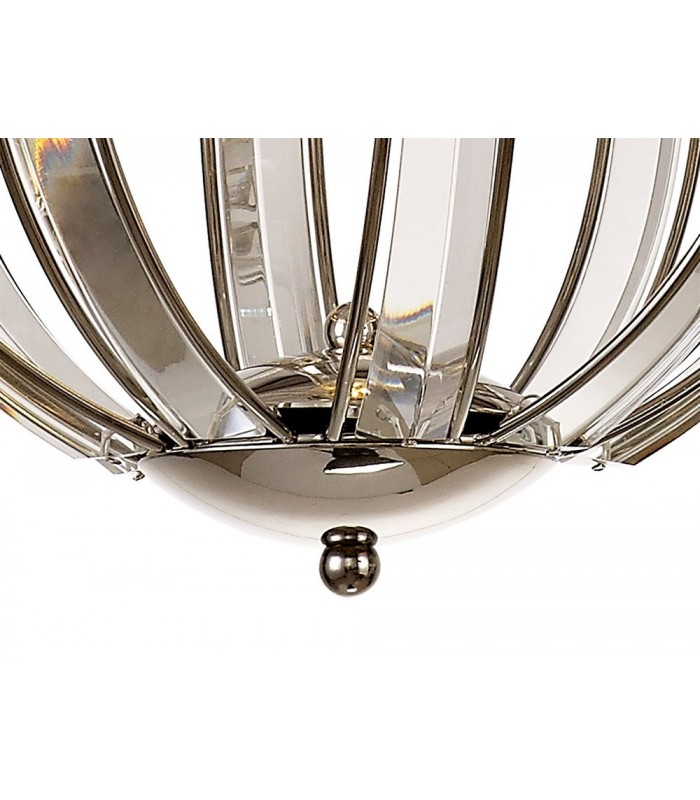 Small Round Ceiling Pendant, 1 Light E27, Polished Nickel - 8