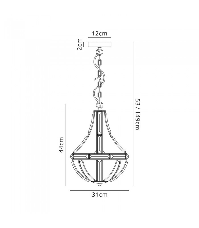 Teardrop Ceiling Pendant, 1 Light E27, Polished Nickel - 2