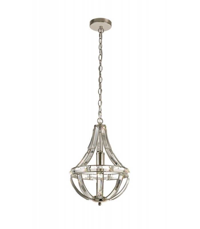 Teardrop Ceiling Pendant, 1 Light E27, Polished Nickel - 3