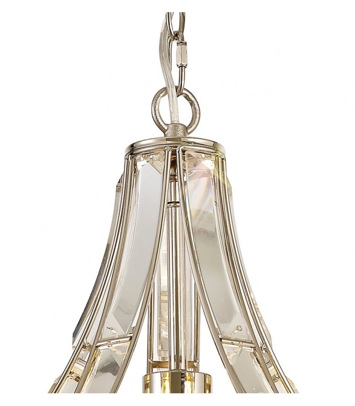 Teardrop Ceiling Pendant, 1 Light E27, Polished Nickel - 5
