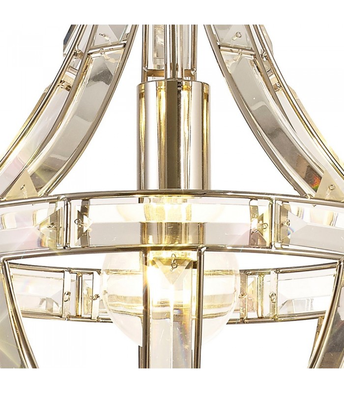 Teardrop Ceiling Pendant, 1 Light E27, Polished Nickel - 8