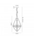 Diamond Ceiling Pendant, 3 Light E27, Polished Nickel - 2