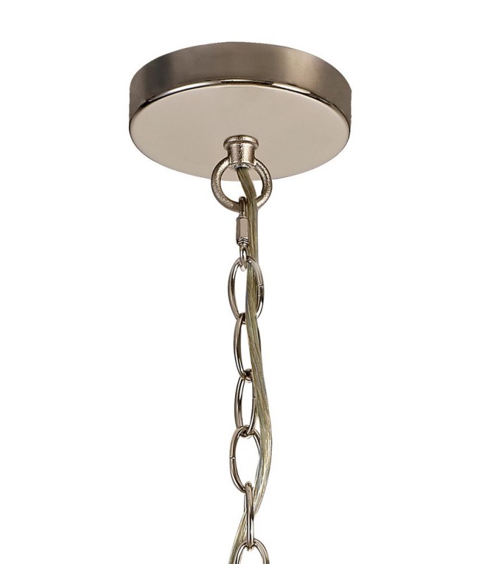 Diamond Ceiling Pendant, 3 Light E27, Polished Nickel - 4