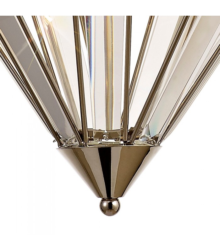 Diamond Ceiling Pendant, 3 Light E27, Polished Nickel - 8