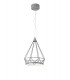 Small Diamond Caged Ceiling Pendant, 1 x 8W LED, 3700K, Matt Grey - 1