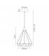 Small Diamond Caged Ceiling Pendant, 1 x 8W LED, 3700K, Matt Grey - 2