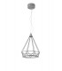 Small Diamond Caged Ceiling Pendant, 1 x 8W LED, 3700K, Matt Grey - 4