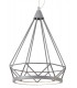 Small Diamond Caged Ceiling Pendant, 1 x 8W LED, 3700K, Matt Grey - 6