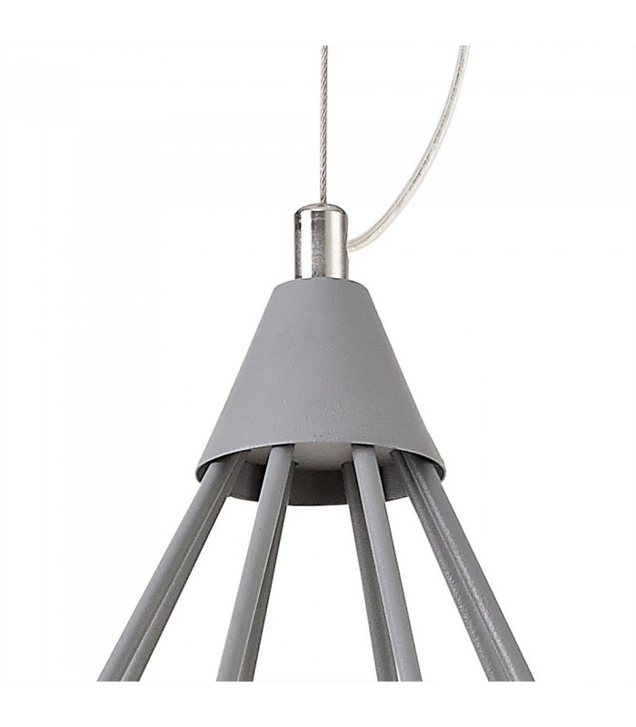 Small Diamond Caged Ceiling Pendant, 1 x 8W LED, 3700K, Matt Grey - 7