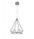 Large Diamond Caged Ceiling Pendant, 1 x 10W LED, 3700K, Matt Grey - 1