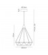 Large Diamond Caged Ceiling Pendant, 1 x 10W LED, 3700K, Matt Grey - 2