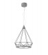 Large Diamond Caged Ceiling Pendant, 1 x 10W LED, 3700K, Matt Grey - 4