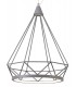 Large Diamond Caged Ceiling Pendant, 1 x 10W LED, 3700K, Matt Grey - 6