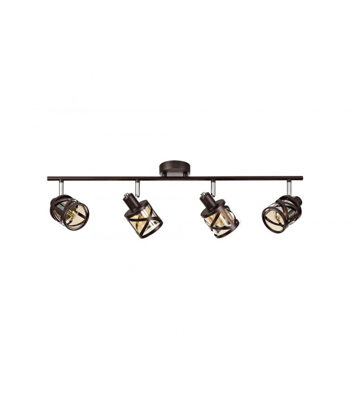 4 Light Bar Spotlight E14, Oiled Bronze, Polished Chrome, Amber - 3