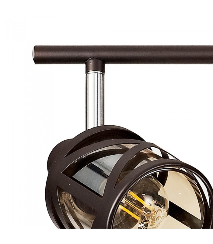 4 Light Bar Spotlight E14, Oiled Bronze, Polished Chrome, Amber - 7