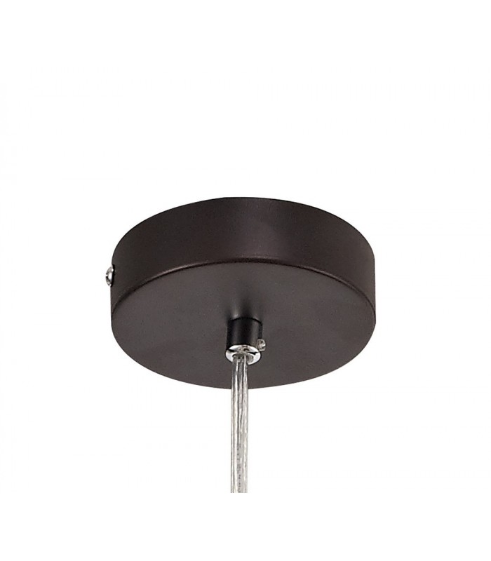 1 Light Ceiling Pendant E14, Oiled Bronze, Polished Chrome, Amber - 4