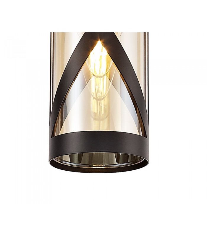 1 Light Ceiling Pendant E14, Oiled Bronze, Polished Chrome, Amber - 6
