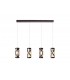 4 Light Bar Linear Ceiling Pendant E14, Oiled Bronze, Polished Chrome, Amber - 1