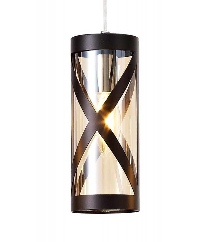 4 Light Bar Linear Ceiling Pendant E14, Oiled Bronze, Polished Chrome, Amber - 6