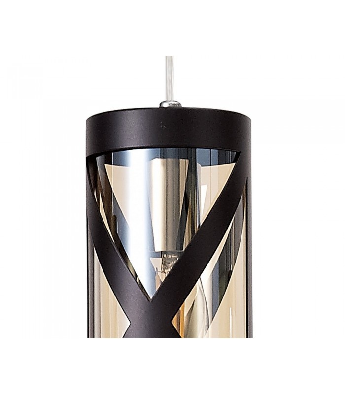4 Light Bar Linear Ceiling Pendant E14, Oiled Bronze, Polished Chrome, Amber - 7