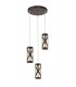 3 Light Round Ceiling Cluster Pendant E14, Oiled Bronze, Polished Chrome, Amber - 3