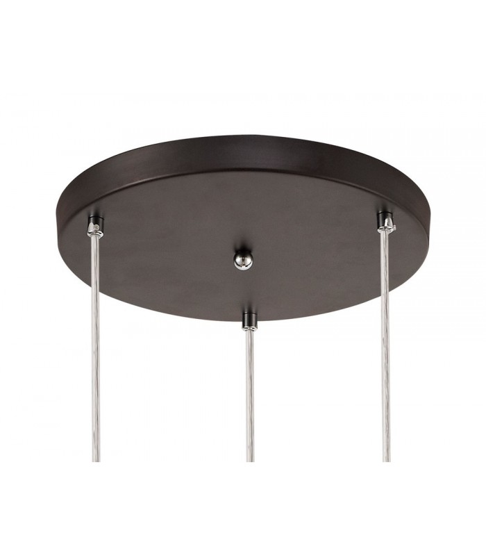 3 Light Round Ceiling Cluster Pendant E14, Oiled Bronze, Polished Chrome, Amber - 4