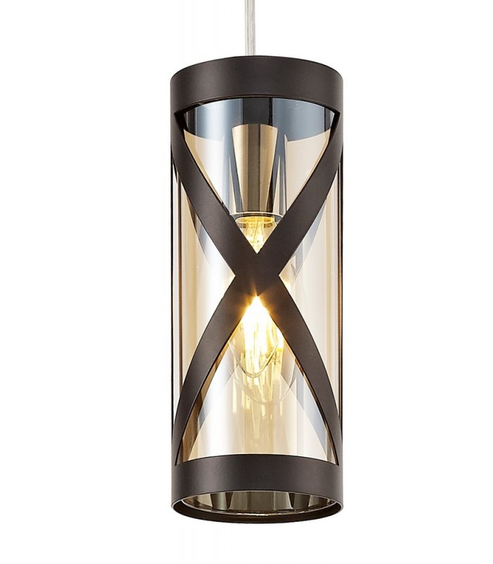 3 Light Round Ceiling Cluster Pendant E14, Oiled Bronze, Polished Chrome, Amber - 5