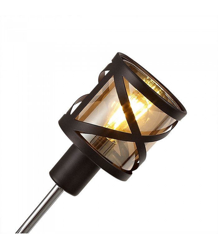 4 Light  Adjustable Ceiling Pendant E14, Oiled Bronze, Polished Chrome, Amber - 5