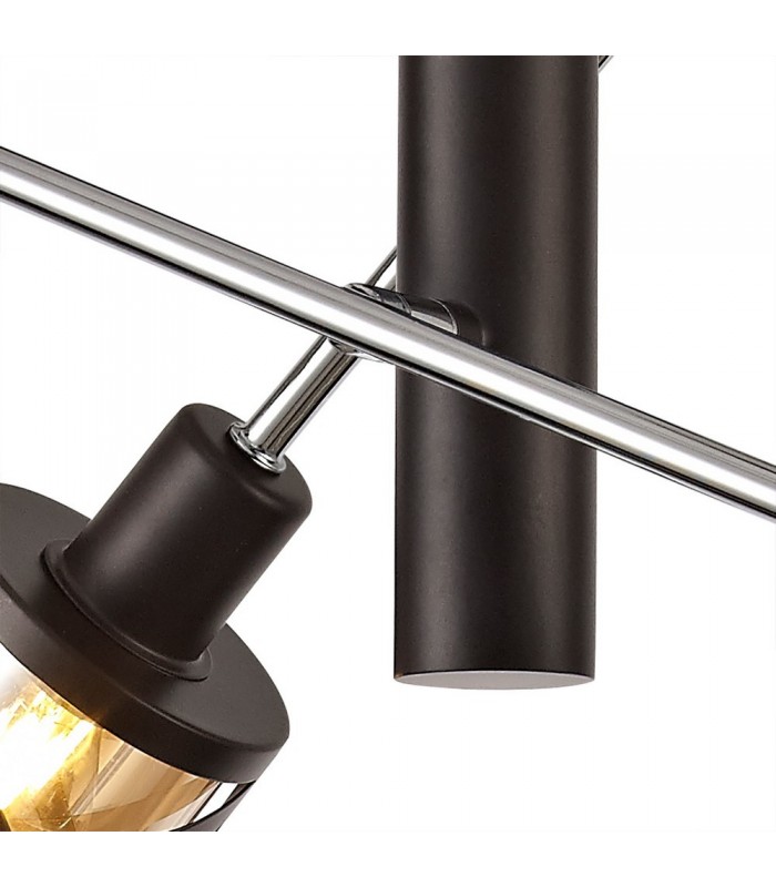 4 Light  Adjustable Ceiling Pendant E14, Oiled Bronze, Polished Chrome, Amber - 8