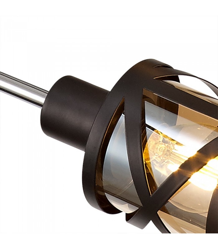 4 Light  Adjustable Ceiling Pendant E14, Oiled Bronze, Polished Chrome, Amber - 9