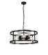Cylindrical Ceiling Pendant, 4 Light E27, Matt Black - 1