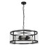 Cylindrical Ceiling Pendant, 4 Light E27, Matt Black - 3