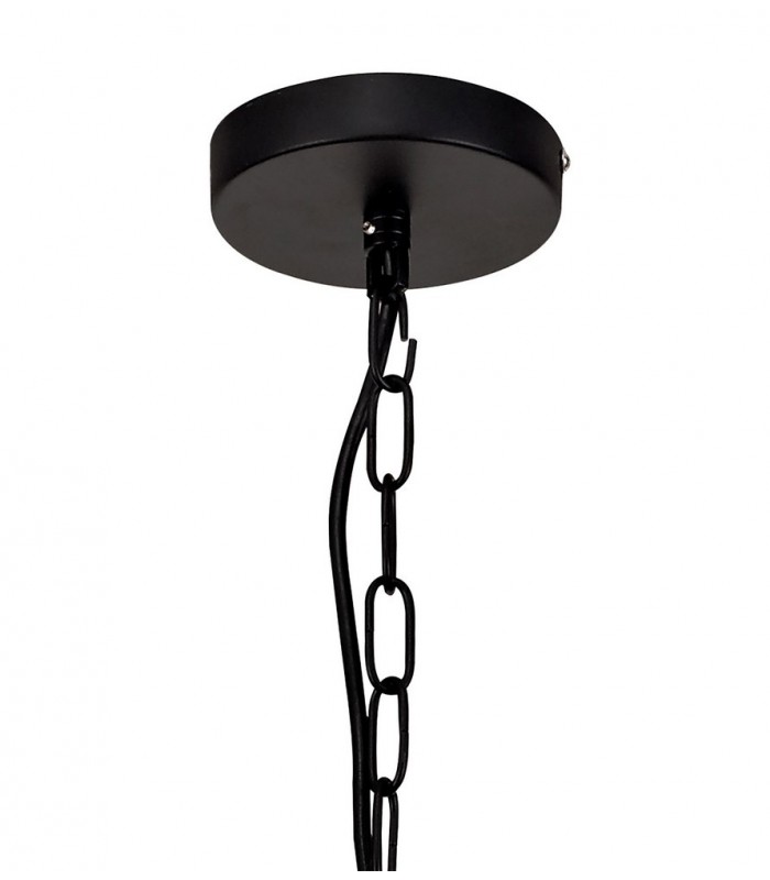 Cylindrical Ceiling Pendant, 4 Light E27, Matt Black - 4