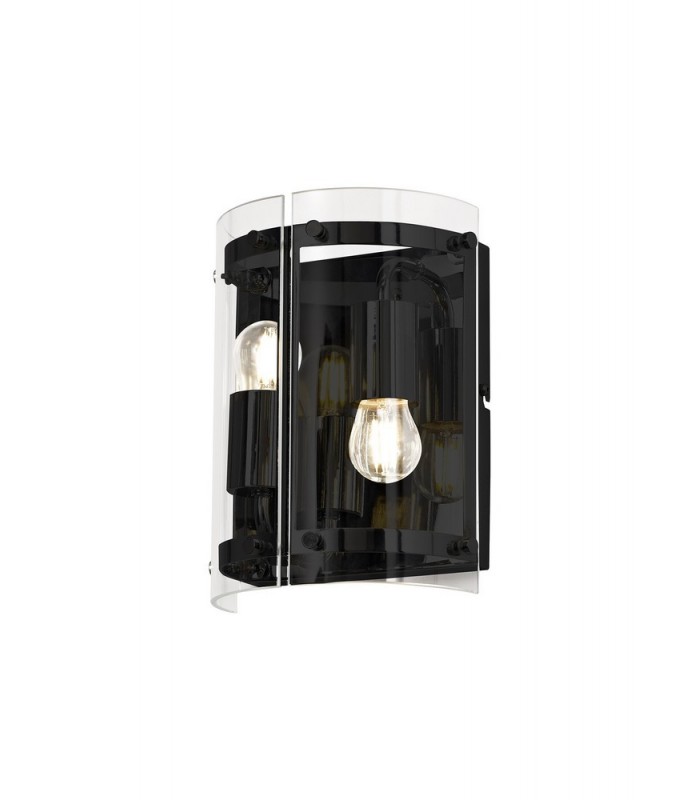 Wall Light, 2 Light E27, Matt Black - 1