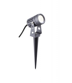 Spike Light, 1 x 3W LED, 3000K, 210lm, 30 Degree, IP65, Grey, Black - 1