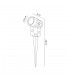 Spike Light, 1 x 3W LED, 3000K, 210lm, 30 Degree, IP65, Grey, Black - 2