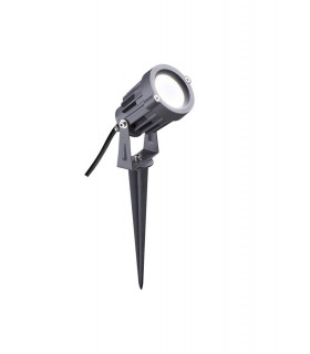 Spike Light, 1 x 7W LED, 3000K, 490lm, 30 Degree, IP65, Grey, Black - 1
