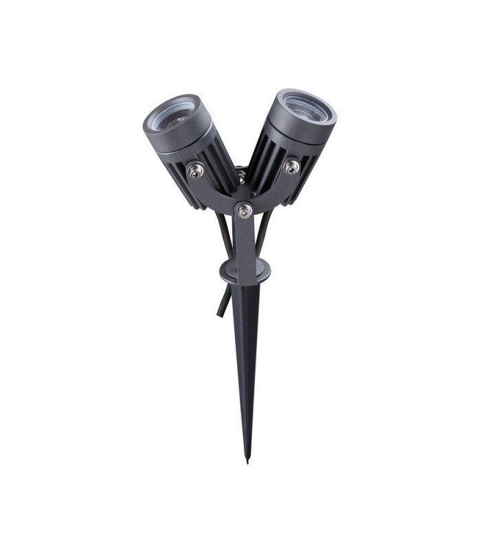 Twin Spike Light, 2 x 3W LED, 3000K, 420lm, 30 Degree, IP65, Grey, Black - 3