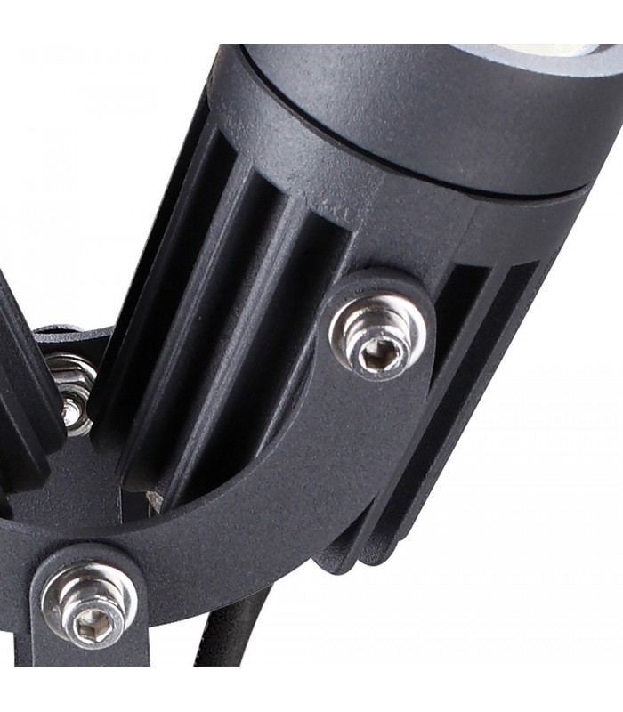 Twin Spike Light, 2 x 3W LED, 3000K, 420lm, 30 Degree, IP65, Grey, Black - 5
