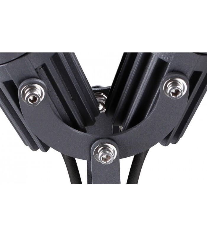 Twin Spike Light, 2 x 3W LED, 3000K, 420lm, 30 Degree, IP65, Grey, Black - 6