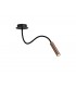 Semi Flush Ceiling, 1 Light Adjustable Arm, 1 x 5W LED, 3000K, 310lm, Black, Satin Copper - 1