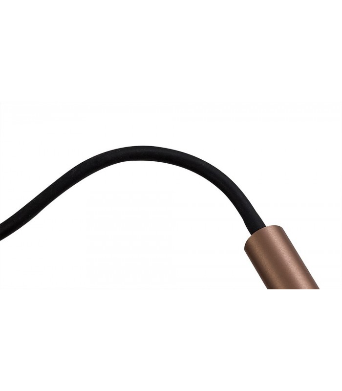 Semi Flush Ceiling, 1 Light Adjustable Arm, 1 x 5W LED, 3000K, 310lm, Black, Satin Copper - 5