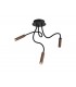 Semi Flush Ceiling, 3 Light Adjustable Arms, 3 x 5W LED Dimmable, 3000K, 930lm, Black, Satin Copper - 1