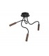 Semi Flush Ceiling, 3 Light Adjustable Arms, 3 x 5W LED Dimmable, 3000K, 930lm, Black, Satin Copper - 3