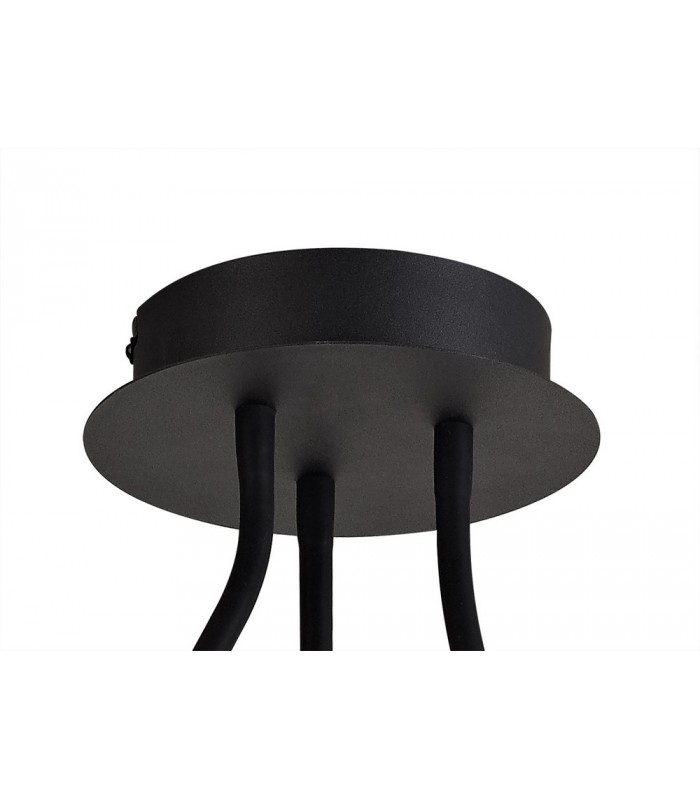 Semi Flush Ceiling, 3 Light Adjustable Arms, 3 x 5W LED Dimmable, 3000K, 930lm, Black, Satin Copper - 4