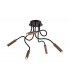 Semi Flush Ceiling, 5 Light Adjustable Arms, 5 x 5W LED Dimmable, 3000K, 1550lm, Black, Satin Copper - 1