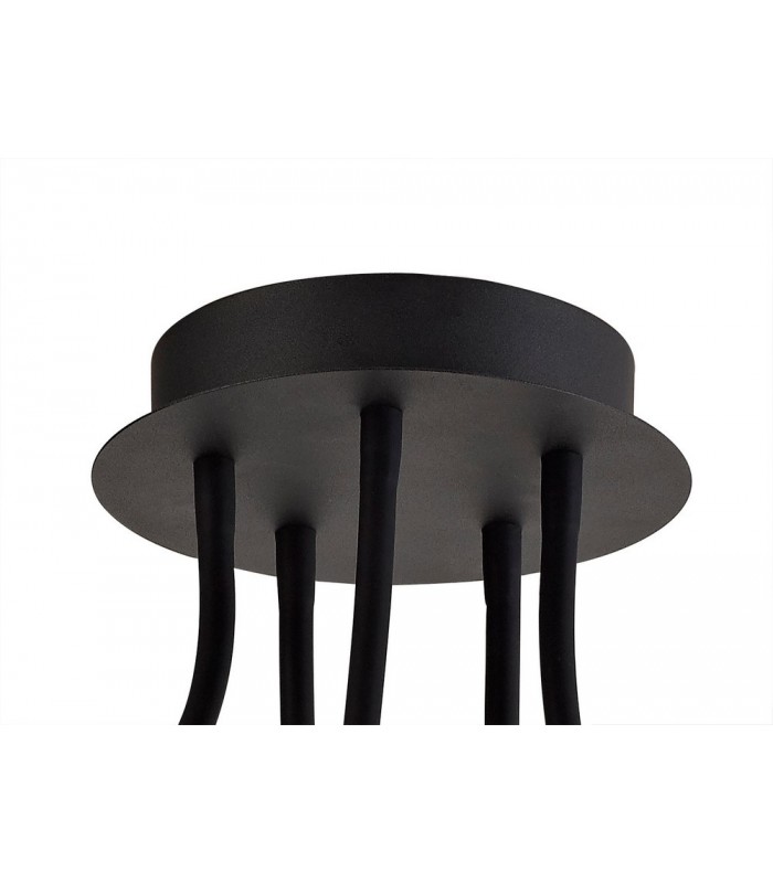 Semi Flush Ceiling, 5 Light Adjustable Arms, 5 x 5W LED Dimmable, 3000K, 1550lm, Black, Satin Copper - 4