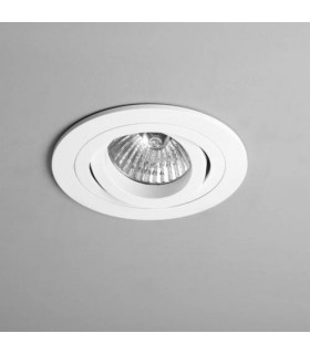 1 Light Round Adjustable Recessed Ceiling Downlight White, GU10 - 1